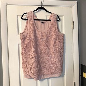 Pink sleeveless top with crochet detail